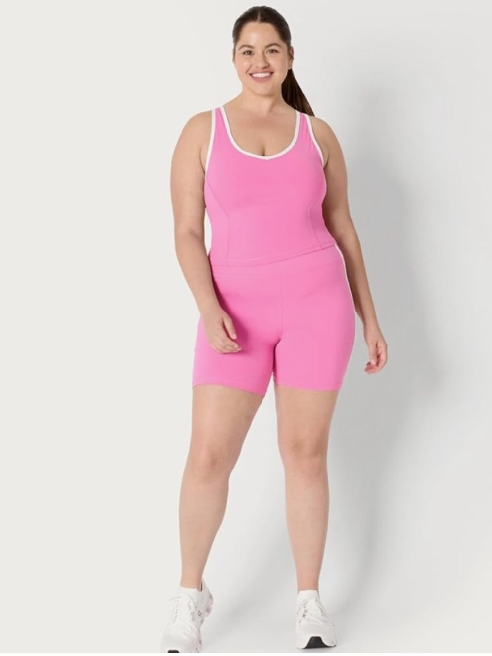 NWOT Amazon Essentials Crop Sports Tank (Top Only)- Pink - Picture 2 of 9